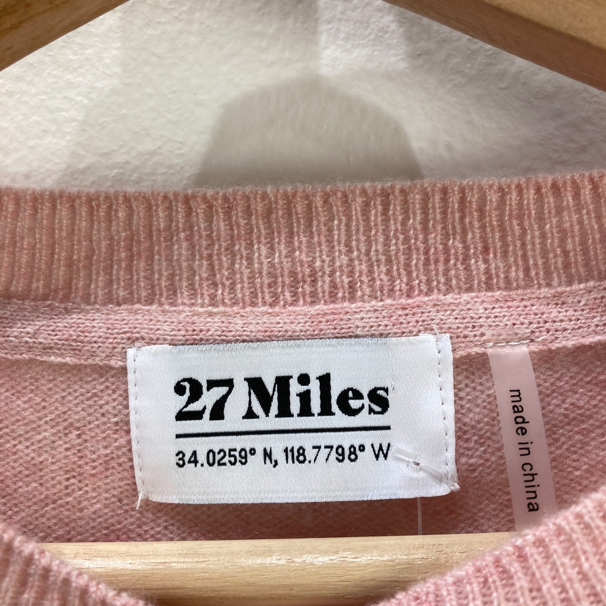 27 Miles $300 Blush Pink Heart Button Chiara Cashmere Sweater - Size M - 0930AC
