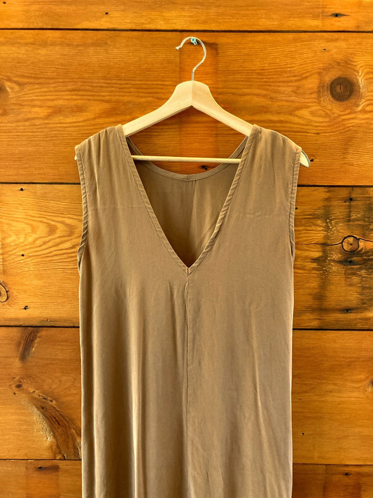 Elizabeth Suzann Brown 100% Silk Sleeveless Marlena Midi Dress - Size S - 1121KC