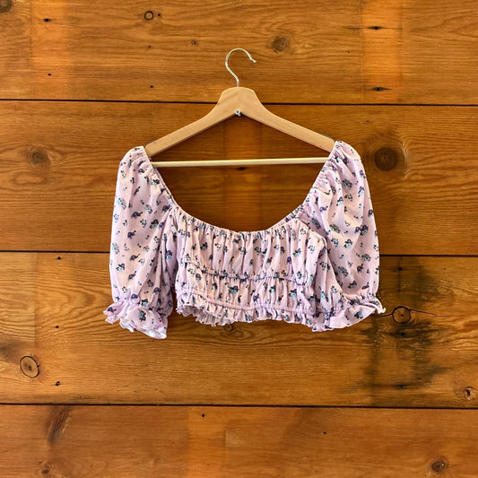 M - For Love & Lemons Pink Floral Print Pajama Lounge Top & Shorts Set 0707AC