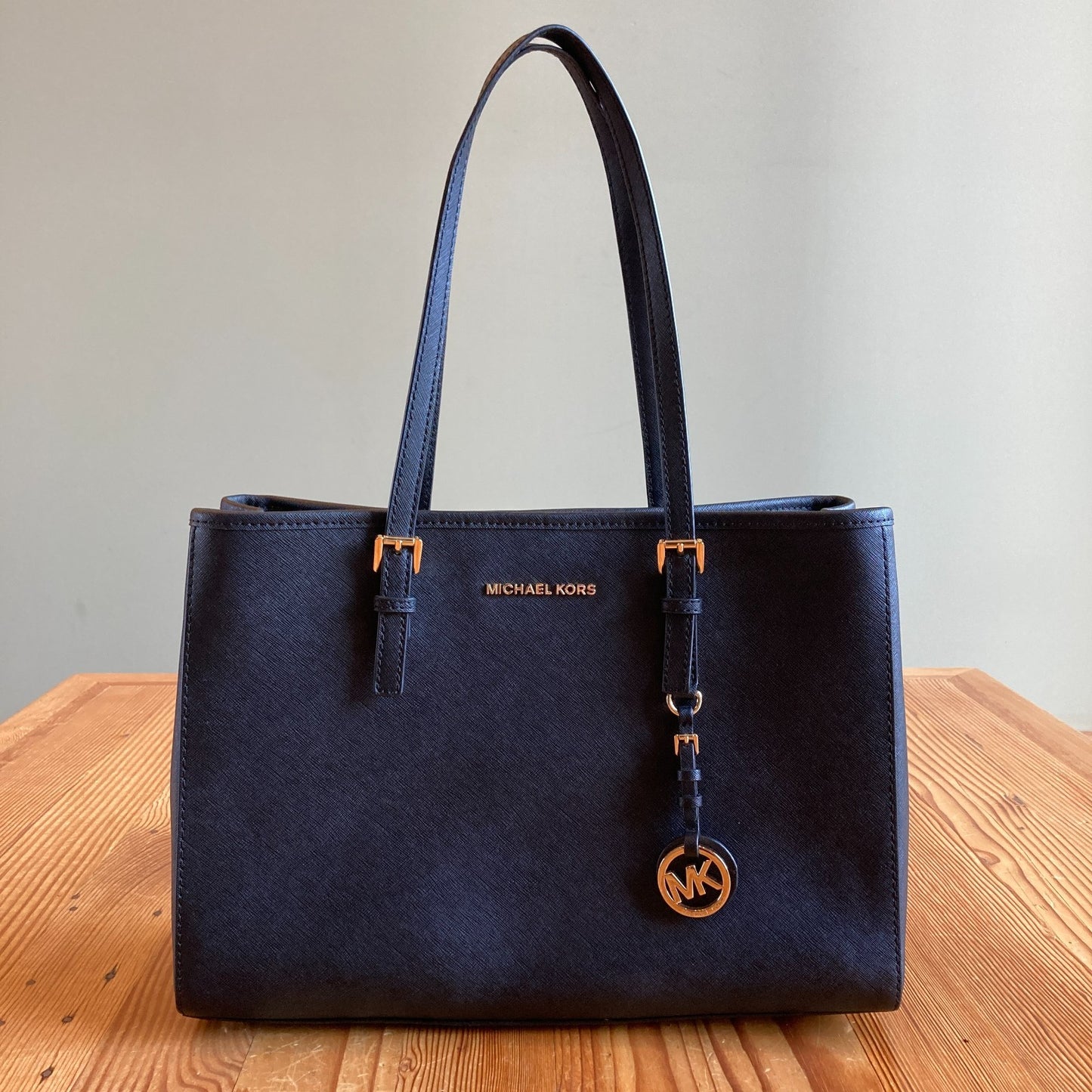 Michael Kors Black Jet Set Travel Tote Bag Shoulder Purse - 0210AM