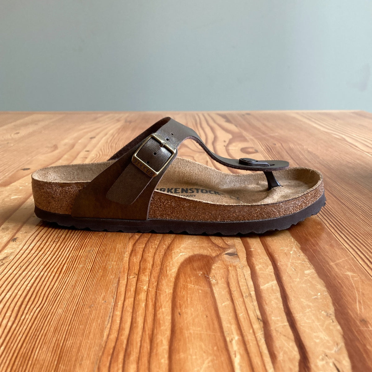 Birkenstock Brown Leather Gizeh Slip On Sandal Shoes - Sz 36 / 6 -w/box - 0121PK