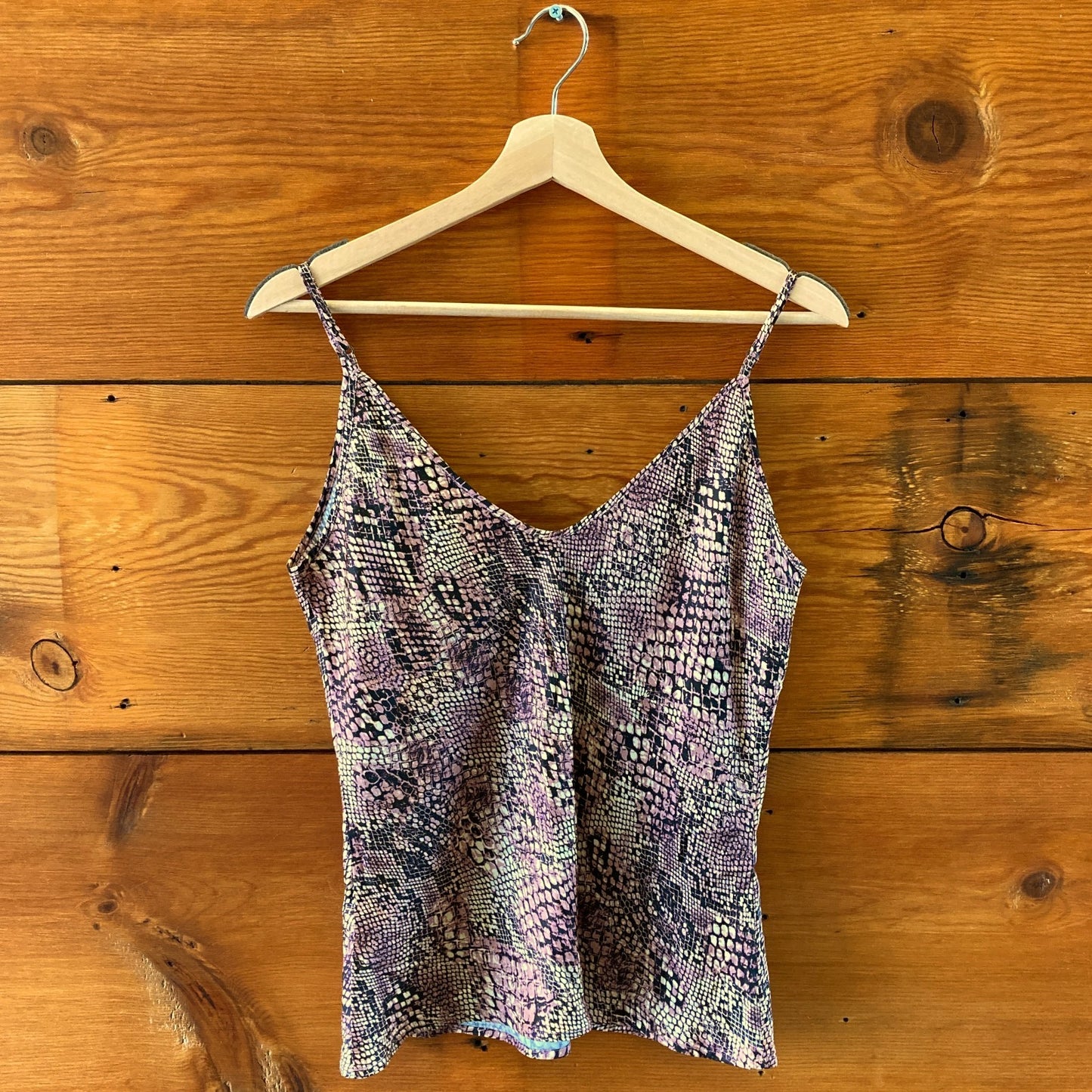 L'Agence Brown Snake Print V-Neck Cami Tank Top - Size M - 1011SC