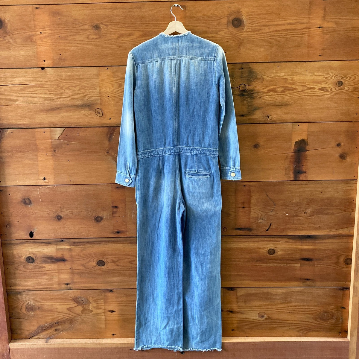 Isabel Marant Denim Frayed Trim Ojima Button Up Jumpsuit - Size 36 / S - 0927EK