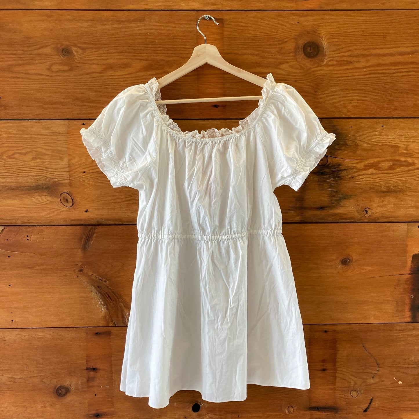 XL - Morgan Lane Chalk White NEW $128 Pure Cotton Ava Mini Dress 0416JW