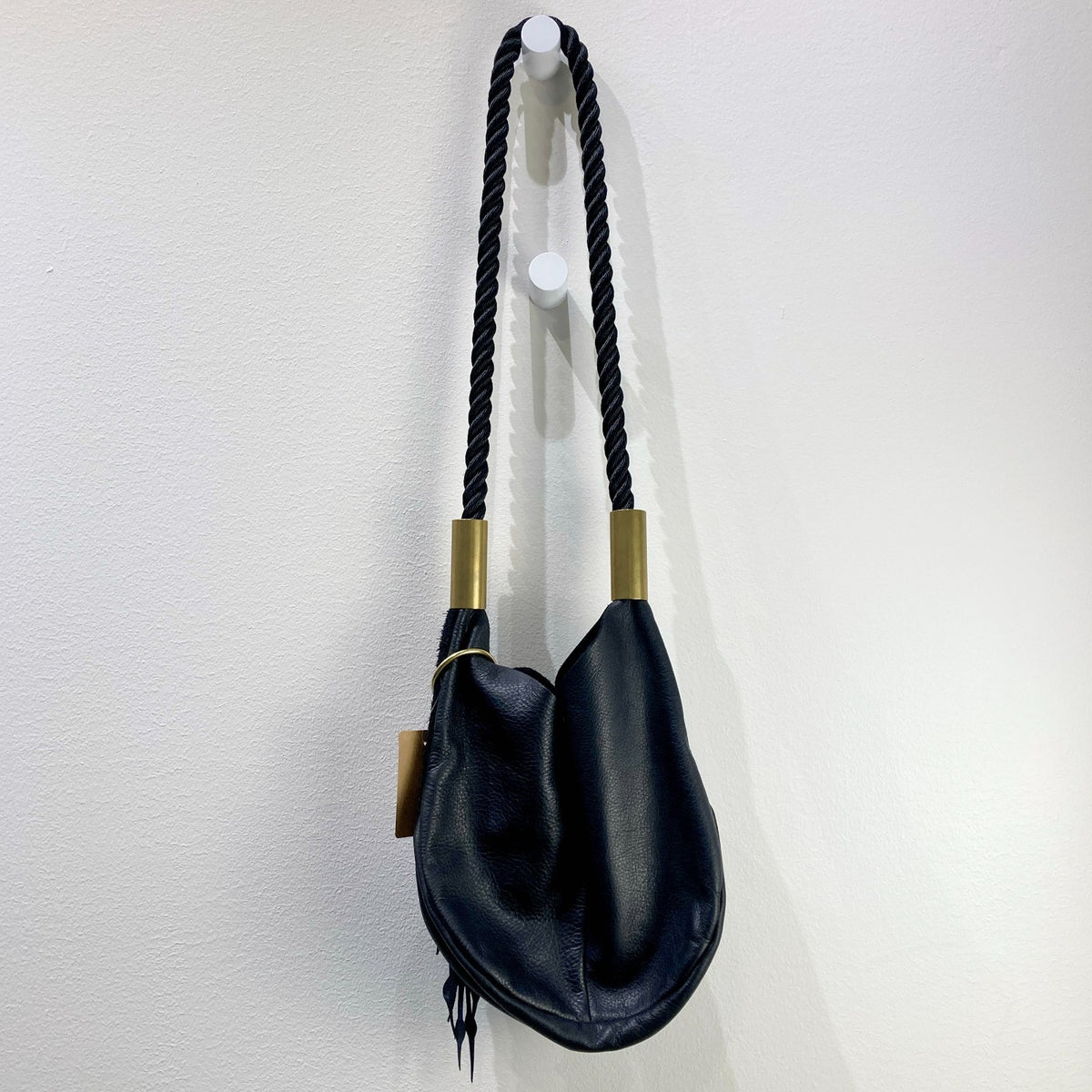 Wildwood Oyster $498 Black Leather Large Mermaid Crossbody Purse - 0217RC