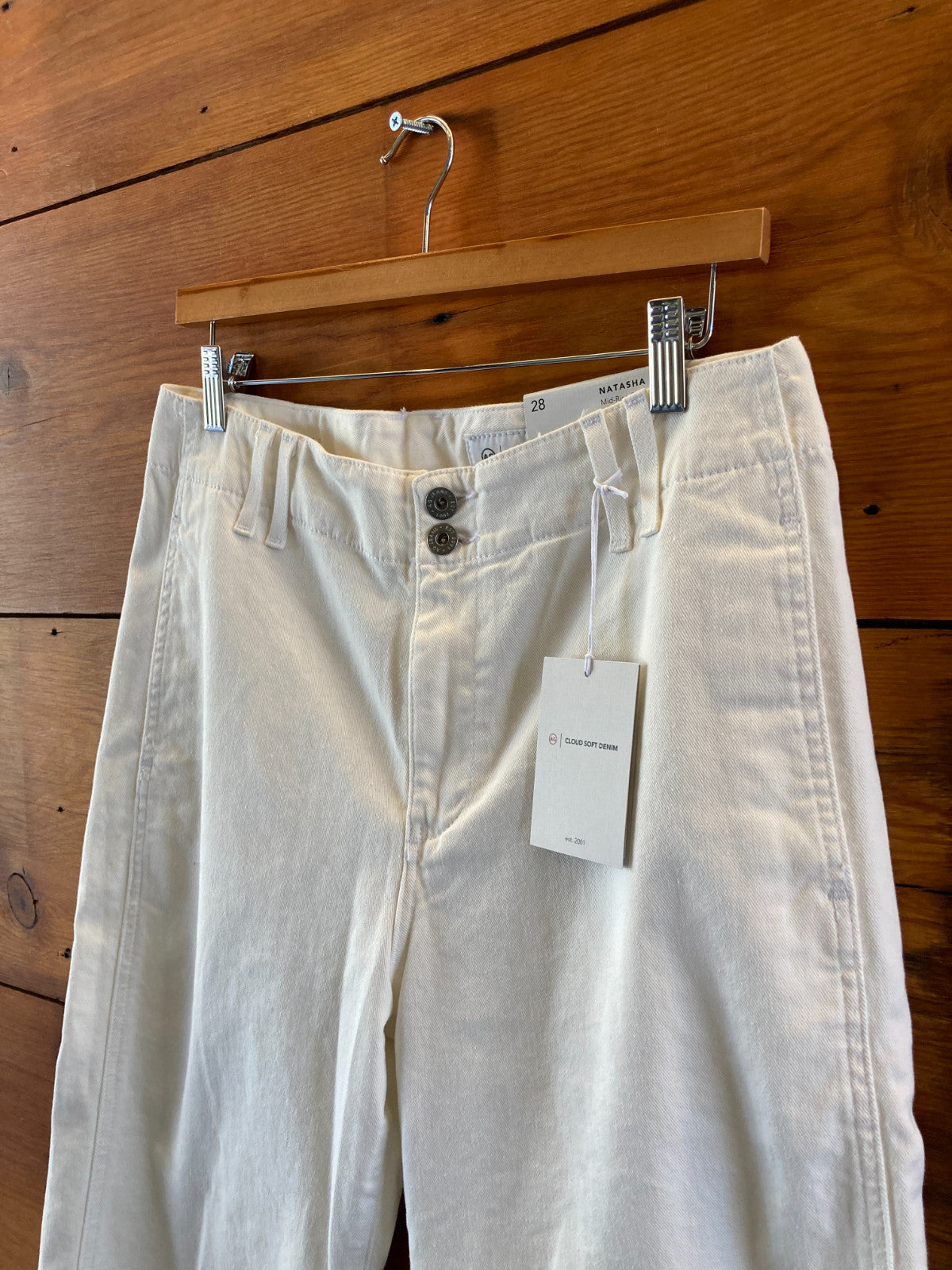 AG Adriano Goldschmied $235 Powder White Natasha Jeans - Size 28 - NEW - 4427SC