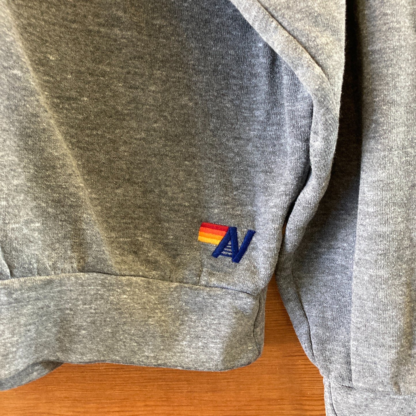 Aviator Nation Gray Pullover Rainbow Embroidered Sweatshirt - Size L - 0415AB