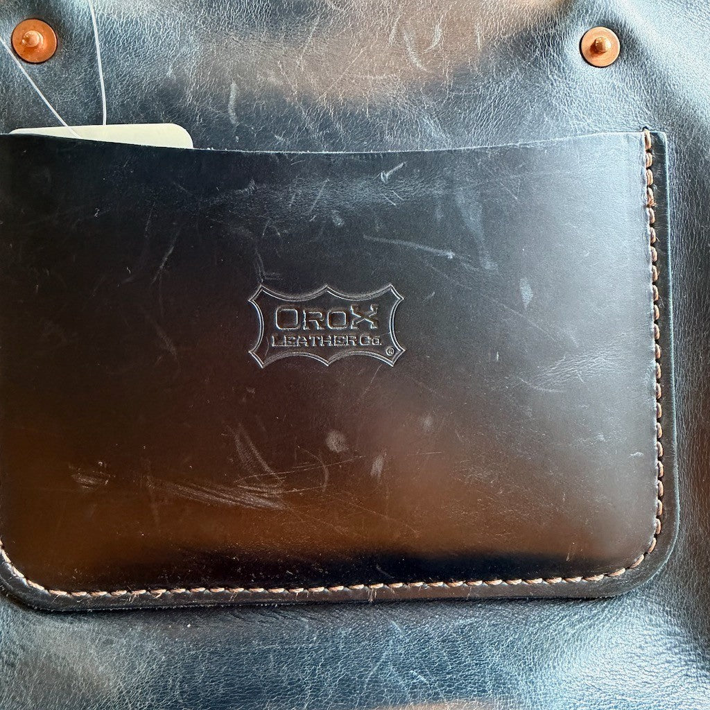 OROX Leather Co. Dark Blue Merces Handmade Classic Tote Bag - 0628AC