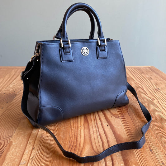 Tory Burch Black Saffiano Leather Double Handle Crossbody Purse - 0929JY