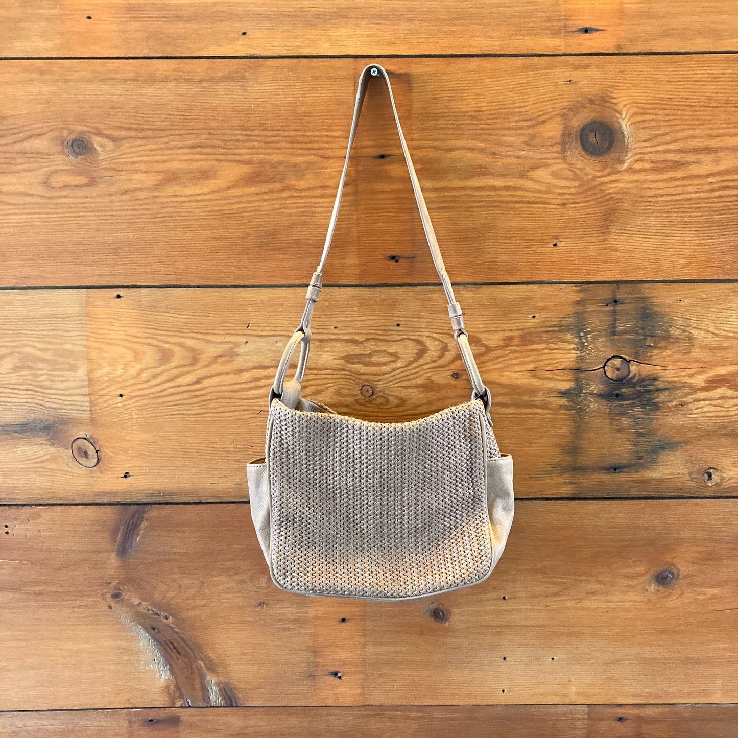 Hobo International Brown Straw Woven Leather Shoulder Purse - 1002MG
