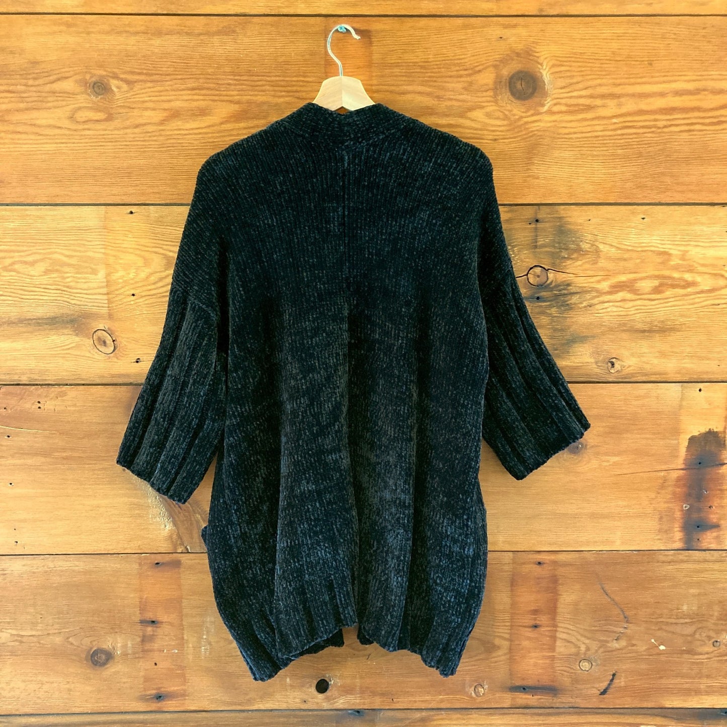 Moth Anthropologie Black Lily Chenille Oversized Cardigan Sweater - XS - 0723LH