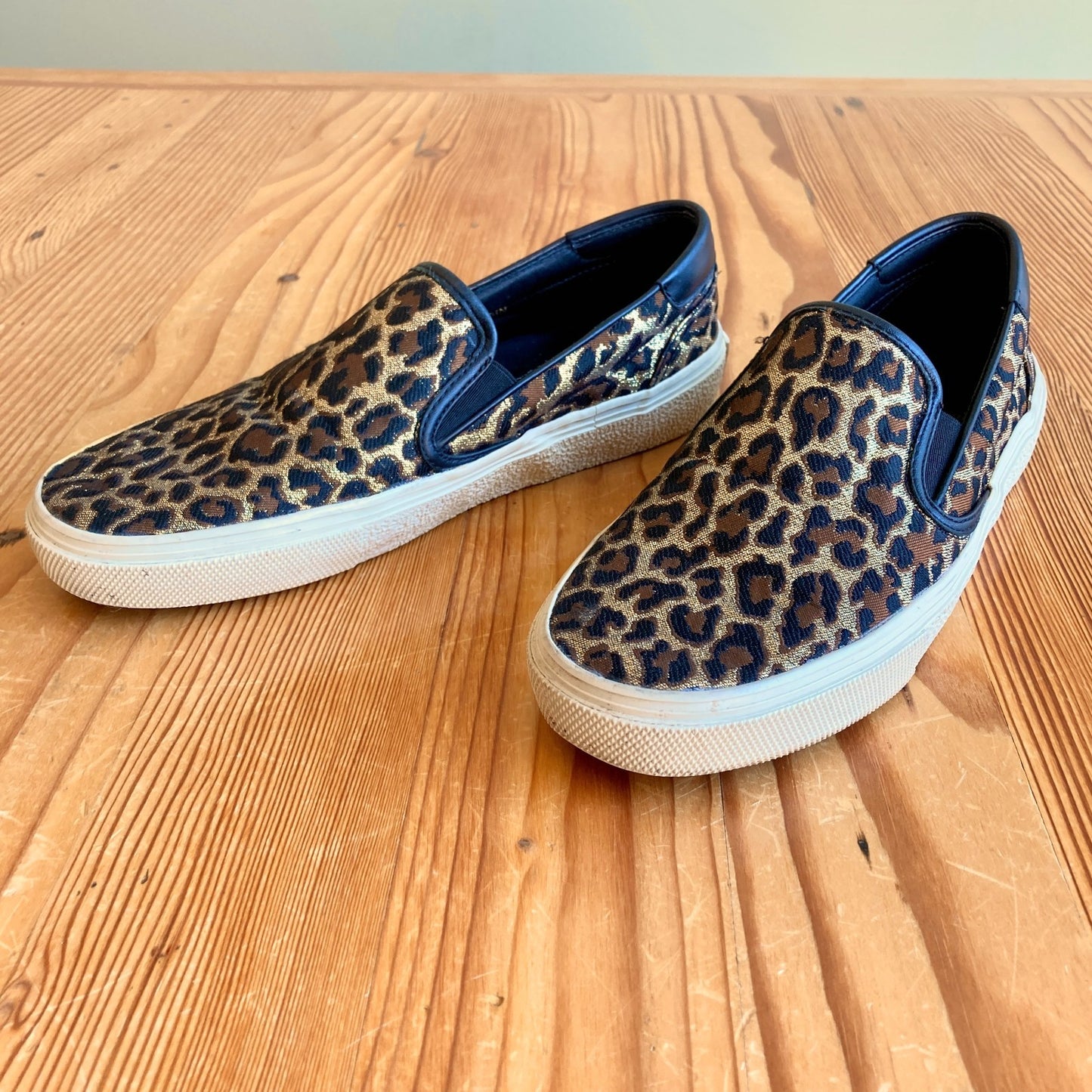 Saint Laurent Metallic Leopard Print Venice Shoes - Size 37 / 6.5 US - 0425KN
