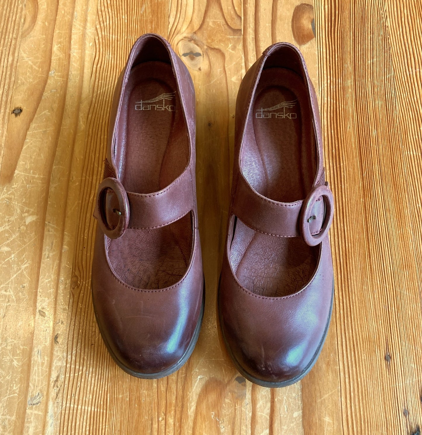 Dansko Brown Leather Brandy Mary Jane Comfort Shoes - Size 39 - 0521MD