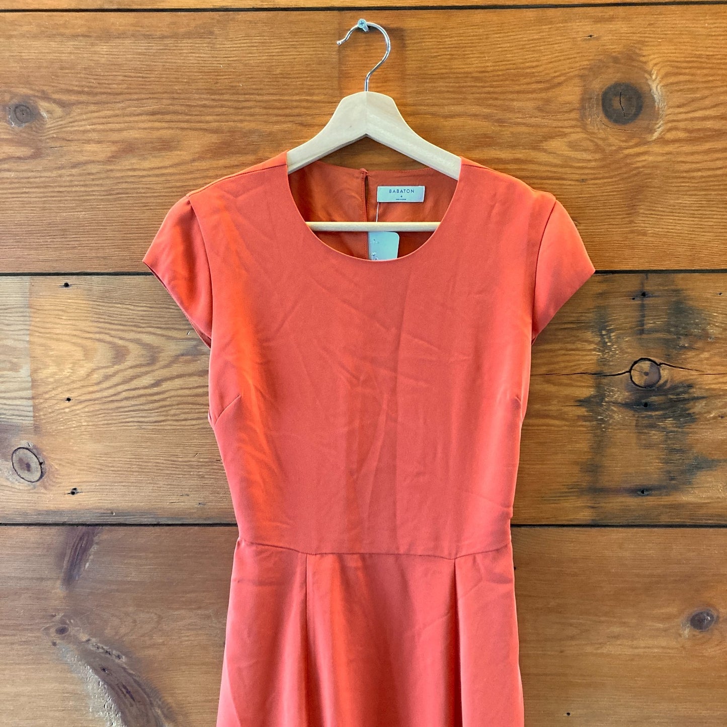 Babaton Aritzia Orange Hamptons NEW $128 Open Back Dress - Size 4 - 0317JW