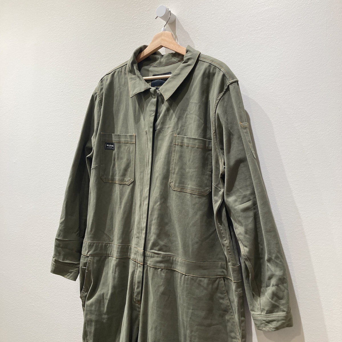 Wildfang Green Long Sleeve Essential Coverall Jumpsuit - Size XXL - 0530JF