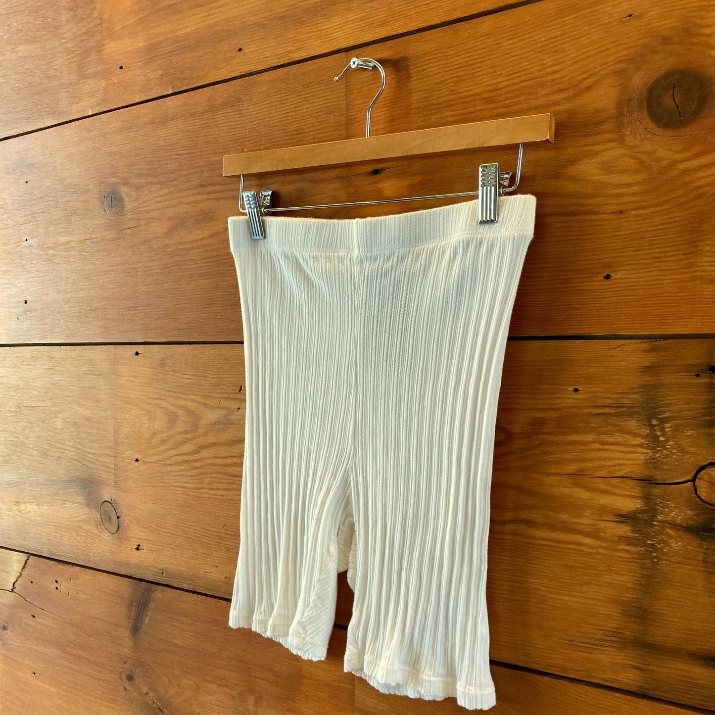 Rudy Jude White High Rise Stretch Cotton Rib Pointelle Shorts - Size XS - 0312IG