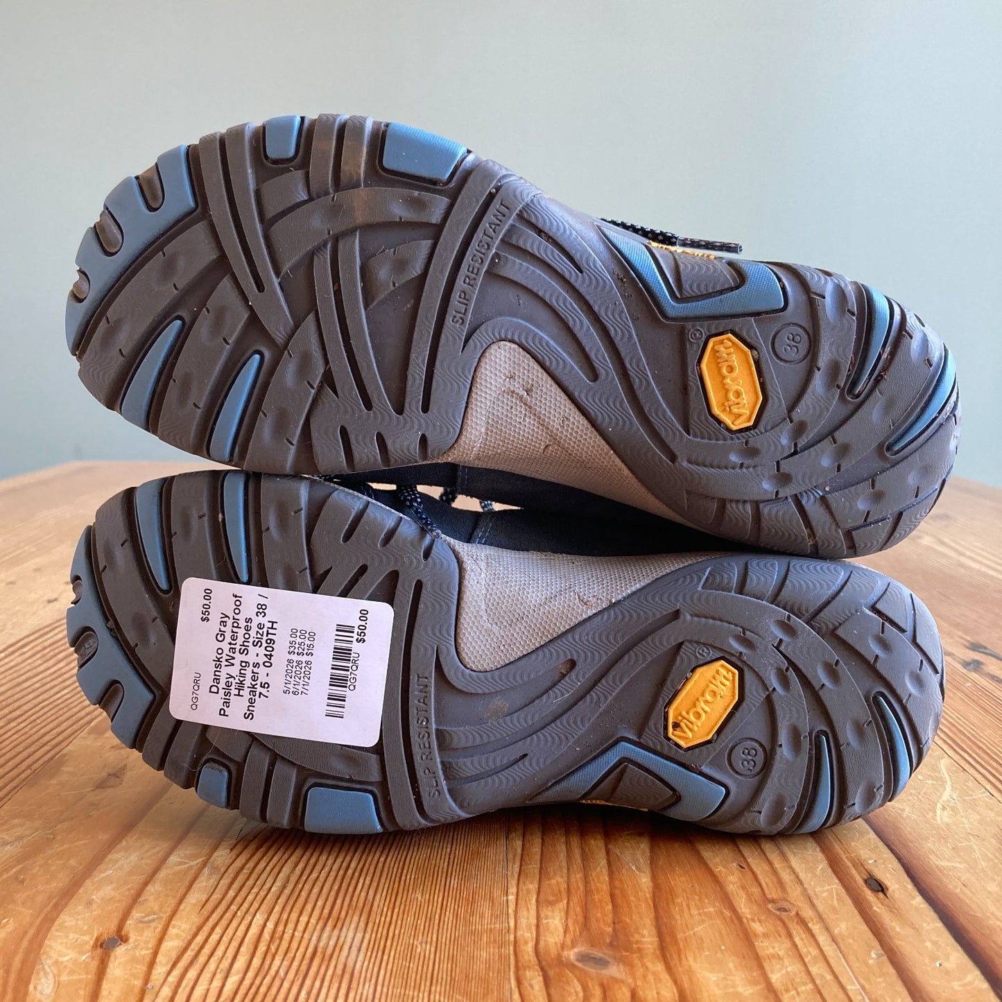 Dansko Gray Paisley Waterproof Hiking Shoes Sneakers - Size 38 / 7.5 - 0409TH