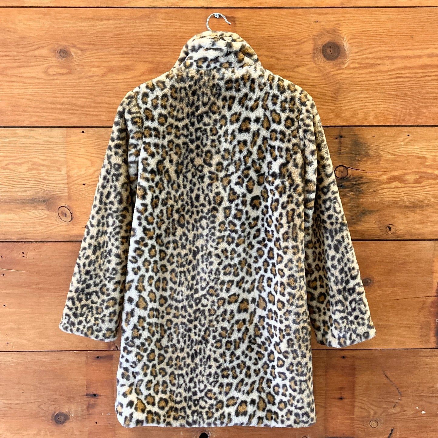 XS - I Am Gia Brown Faux Fur Leopard Print Raina Faux Fur Coat Jacket 0810RL