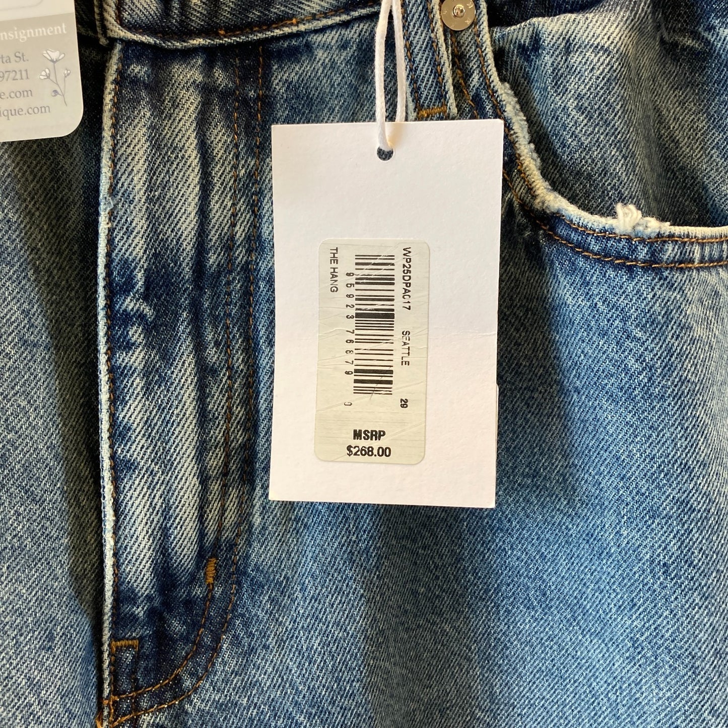 Frame $268 Mid Rise Straight Leg The Hang Jeans - Size 29 - NEW 4427SC