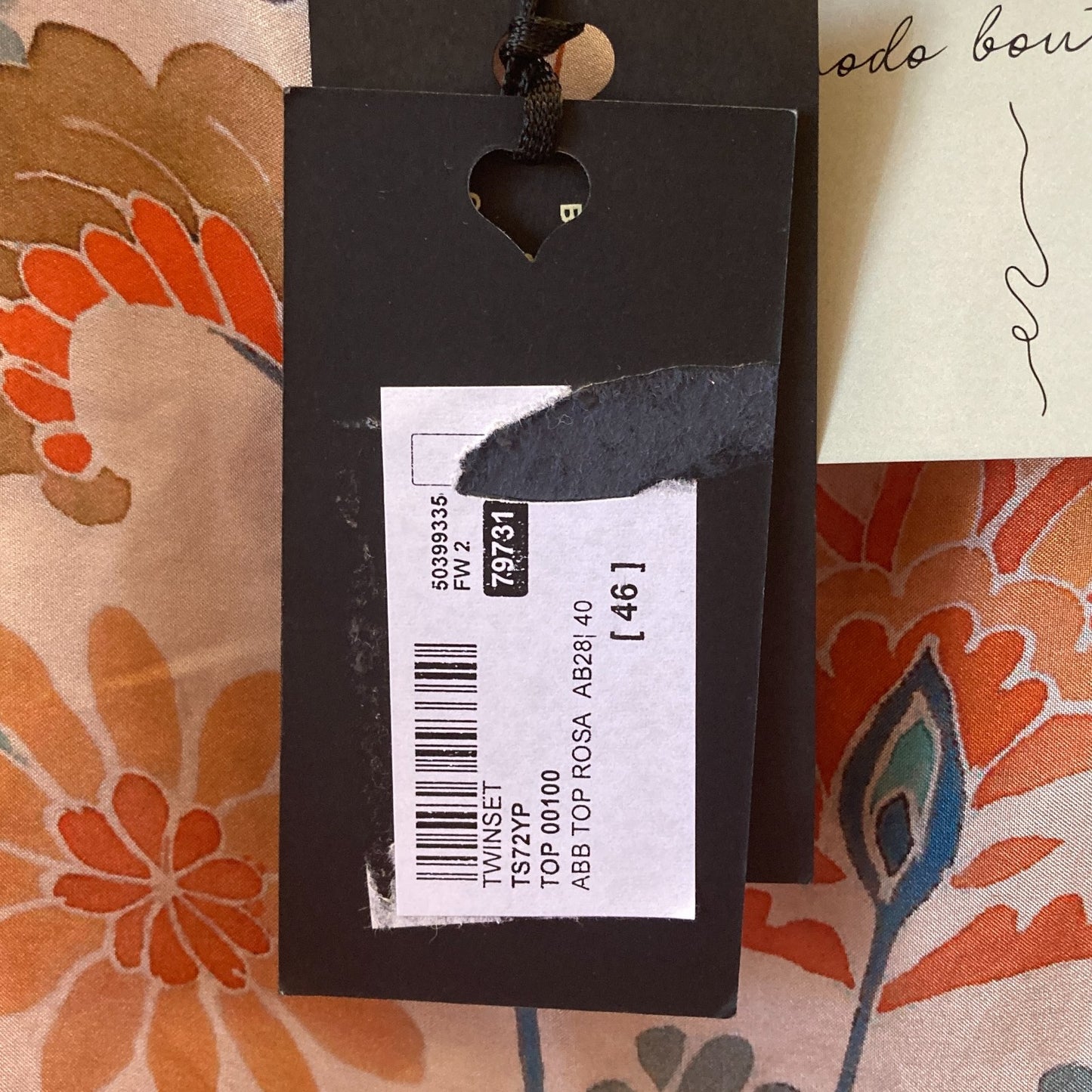Twinset Simona Barbieri Floral Silk Tunic Tank Top - Size 46 / L - NEW - 0417DL