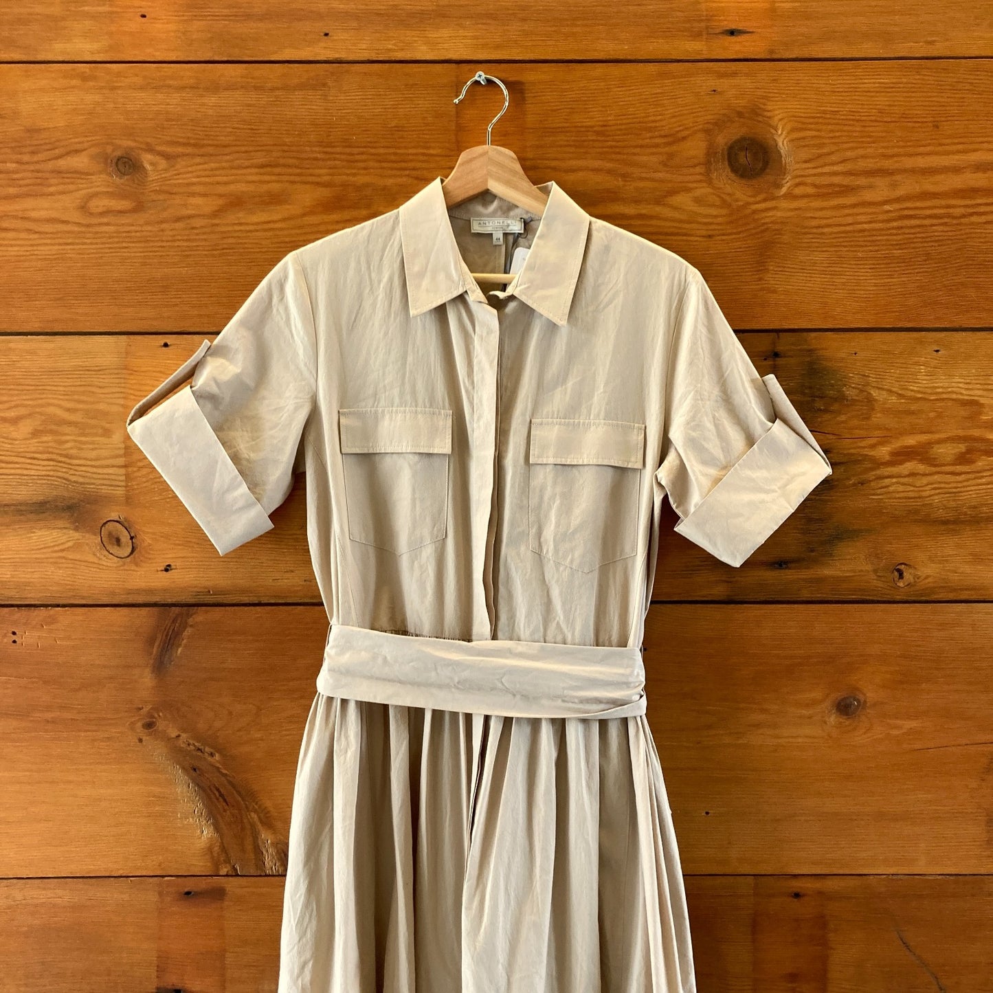 Antonelli Firenze $725 Khaki Tan Margherita Maxi Dress - Size 44 / M - 4427SC