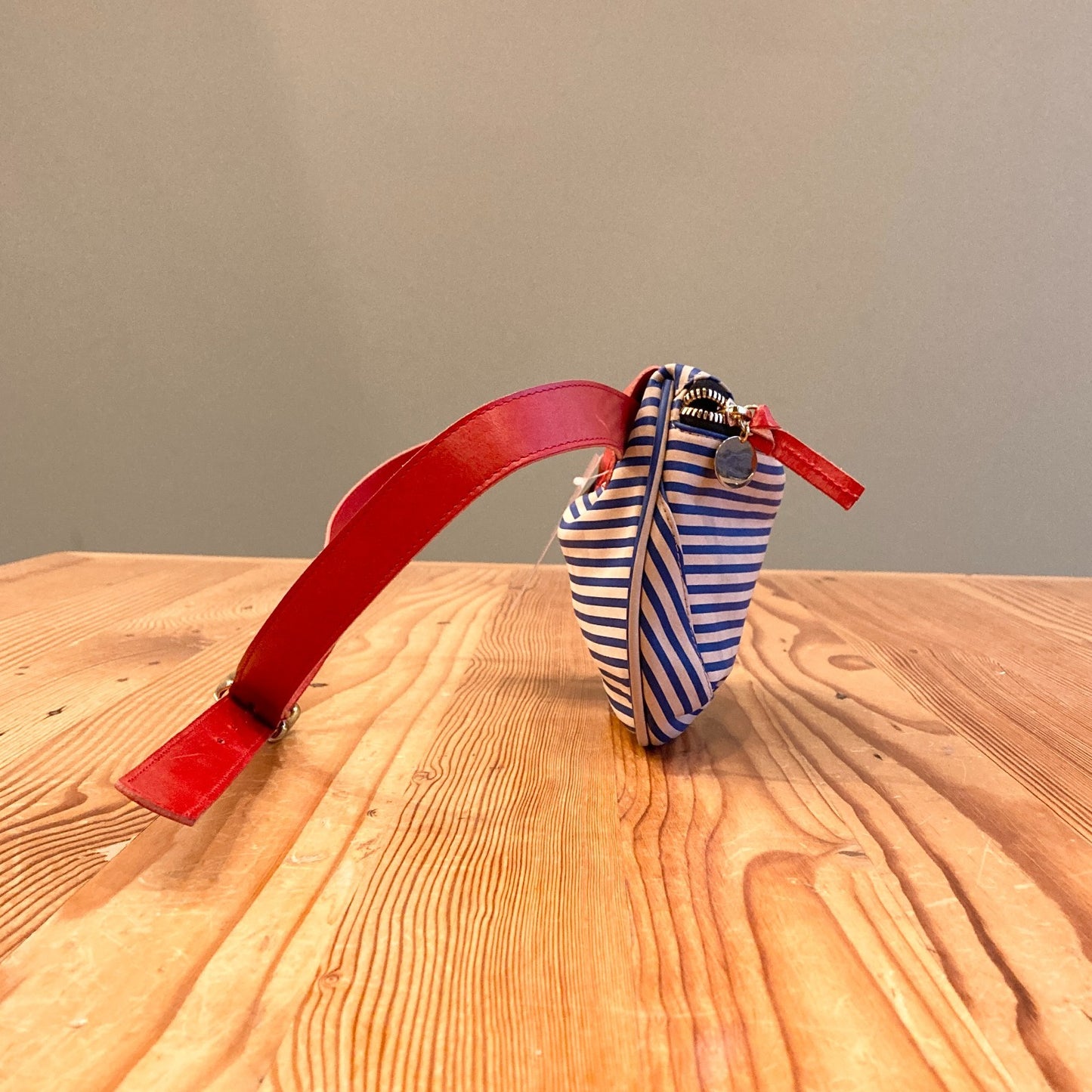 Clare V. Blue White Stripe Supreme Waist Pack Hip Red Belt Bag 0106MG