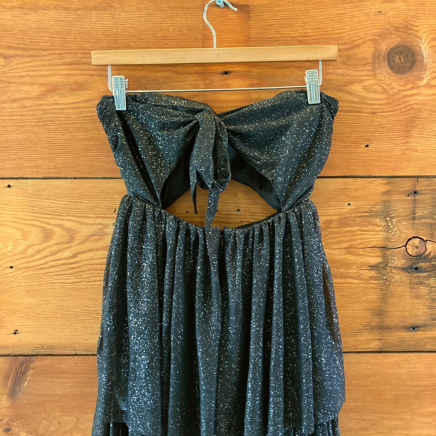 For Love & Lemons Black Strapless Juni Tiered Maxi Dress -Size XS - NEW - 0515CJ