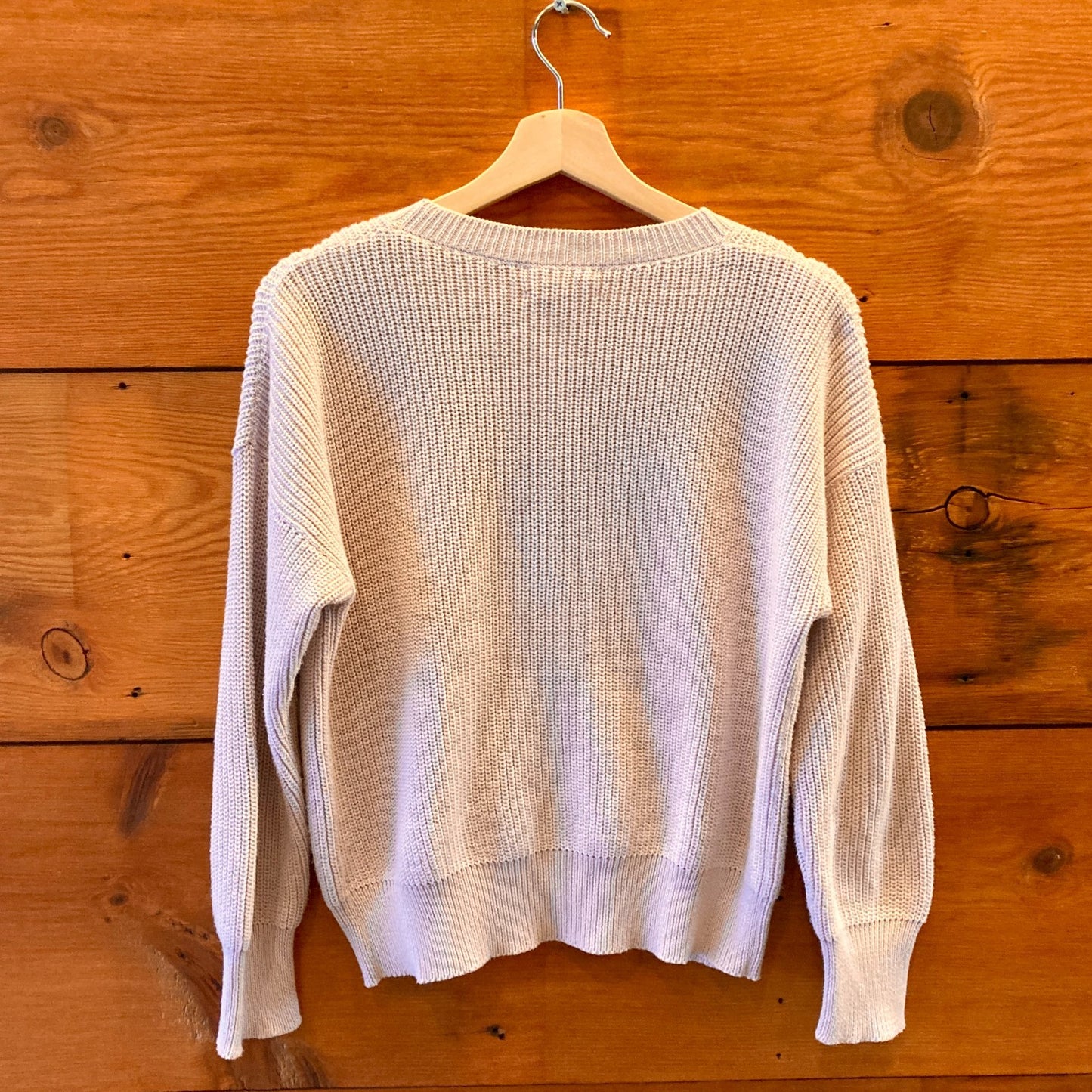 S - Kordal Studio Pale Lavender Organic Cotton Button Up Cardigan Sweater 1217MA