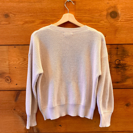 S - Kordal Studio Pale Lavender Organic Cotton Button Up Cardigan Sweater 1217MA