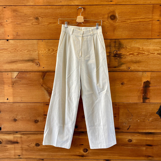 Beside You Frankie Shop Cream NEW $185 Carline Pants - Size S - 1112MH