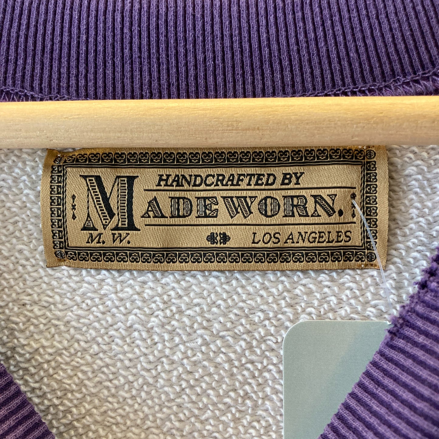 Madeworn White Purple Two-Tone Handcrafted Queen Sweatshirt - Size M - 0204MP