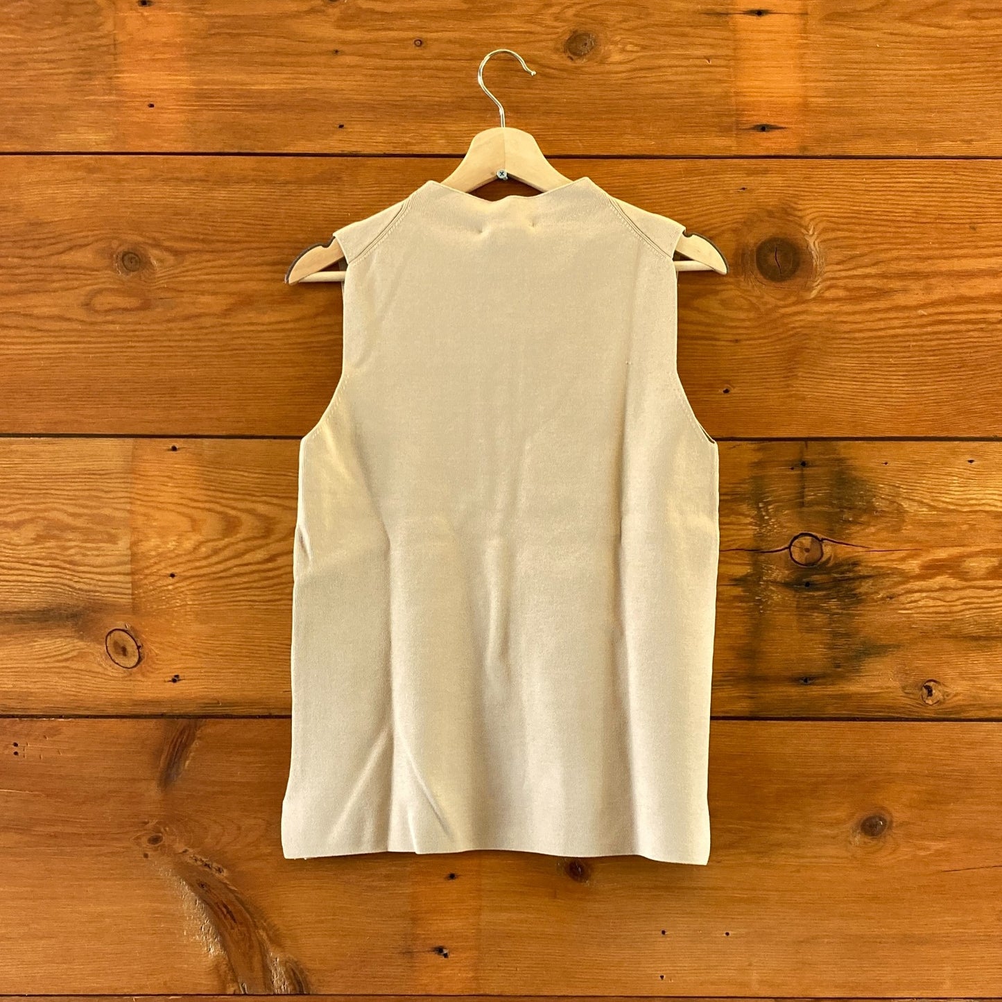 L - M.M. Lafleur Latte NEW Jarigan Knit Malki 1.0 Sleeveless Top 0416JW