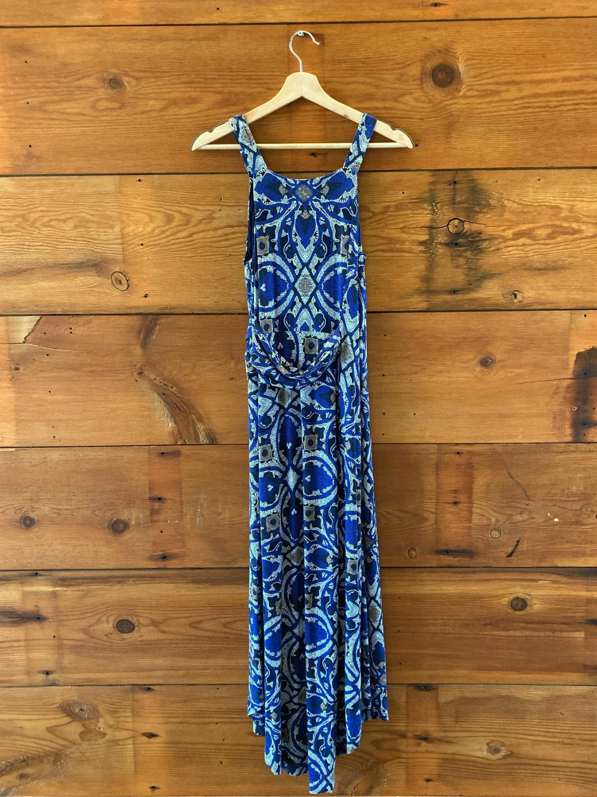 Maeve Anthropologie Blue Patterned Jersey Knit Maxi Dress - Sz S - NEW - 4427SC