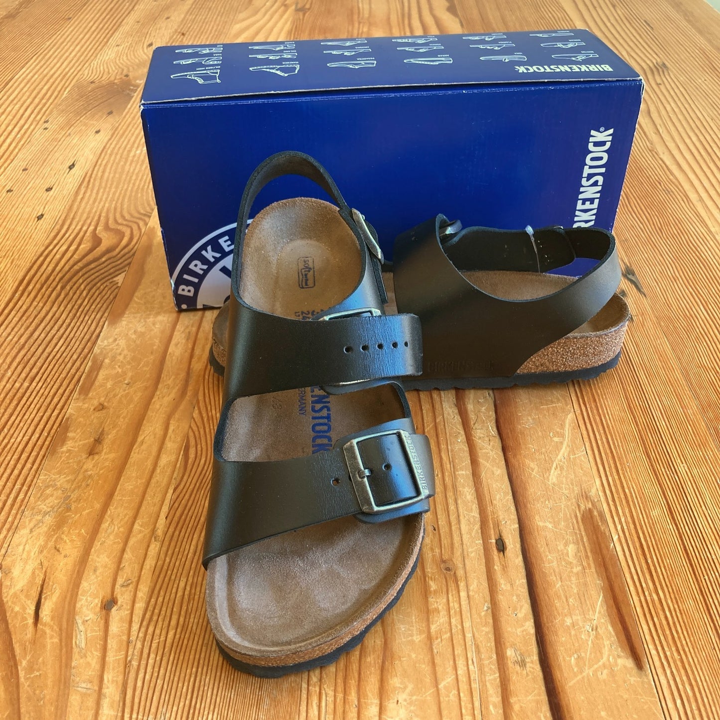 Birkenstock Amalfi Black Milano Sandals w/ Box - Size 38 / 7.5 - 8 - 0425SV
