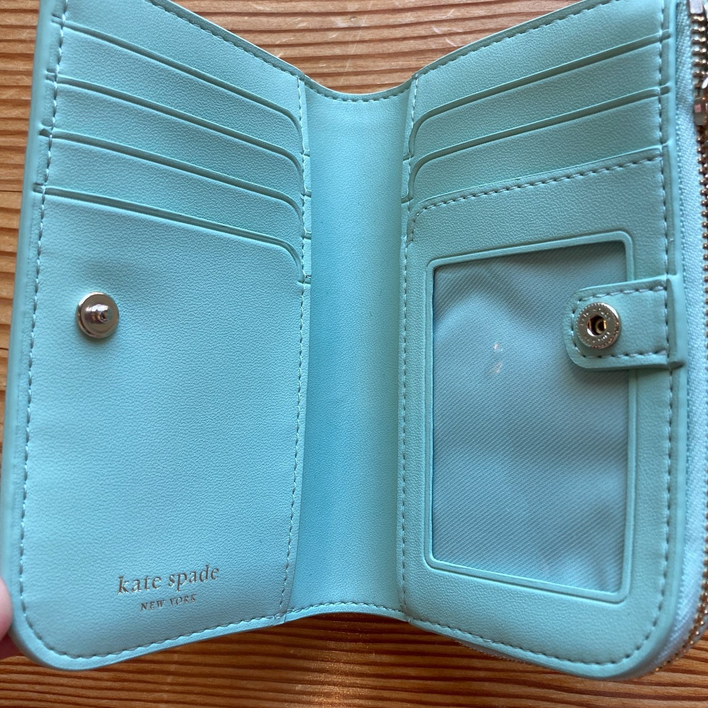Kate Spade Light Green Deco Quilted Leather Compact Wallet - 0710SD