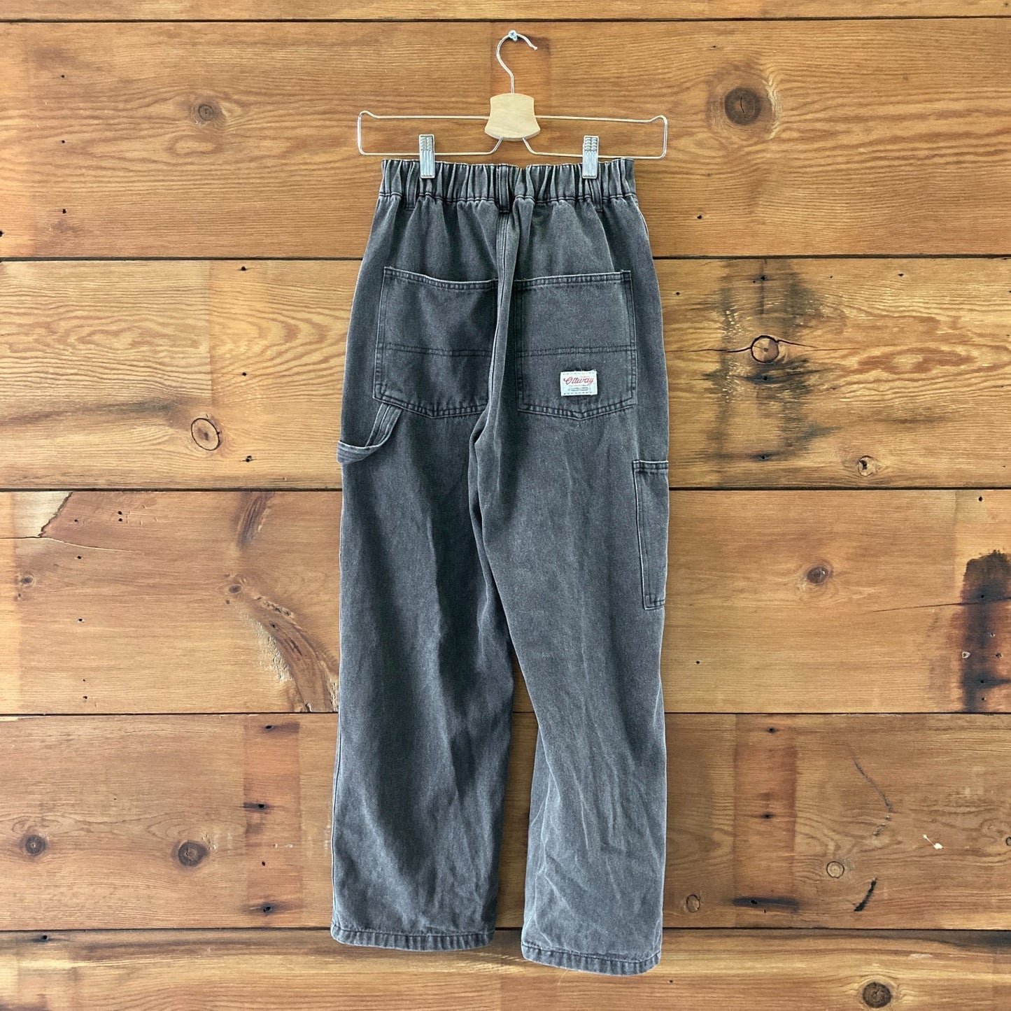 Ottway Gray Baggy Elastic Waist Carpenter Pants - Size XS - 0312IG