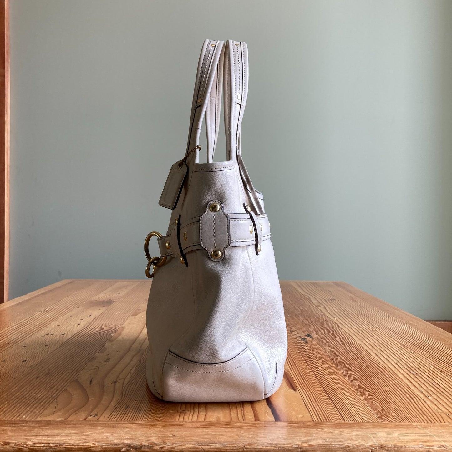 Coach Vintage Legacy 11265 Ivory White Leather Handbag Purse - 0801SM