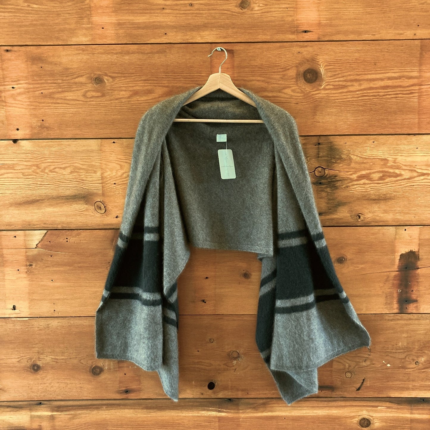 CT Plage $360 Brown & Black Raccoon Wool Stole Sweater - One Size - NEW - 4427SC