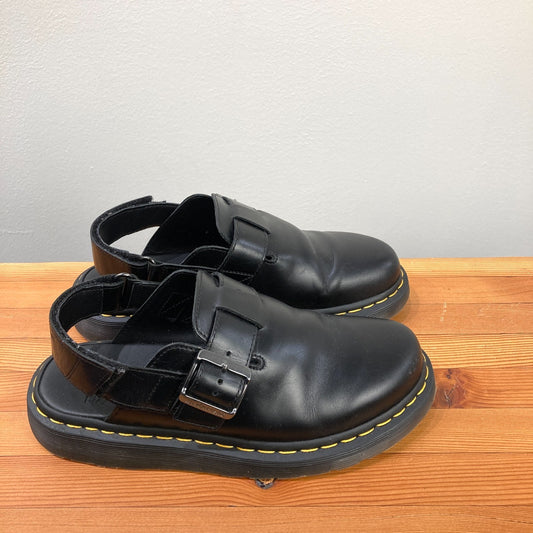 Dr Martens Black Smooth Leather Jorge II Slingback Mules Shoes - Size 8 - 0102ST