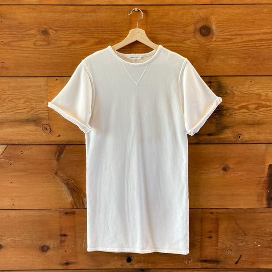 Emerson Fry White Short Sleeve Sweatshirt Organic Dress - Size XXS - 0203DE