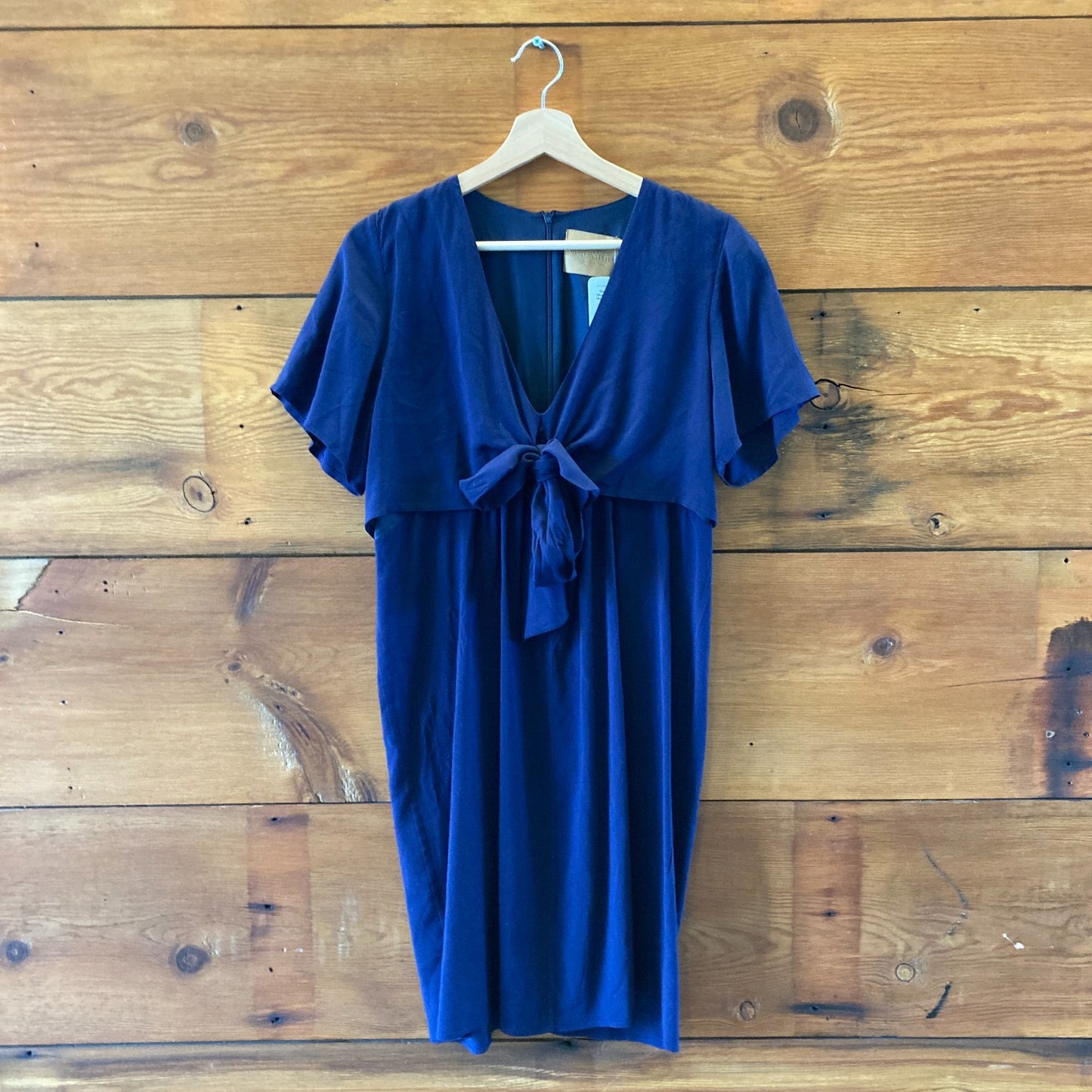 No 6 Store Navy Blue Short Sleeve V Neck Dress - Size 2 - 0504AK