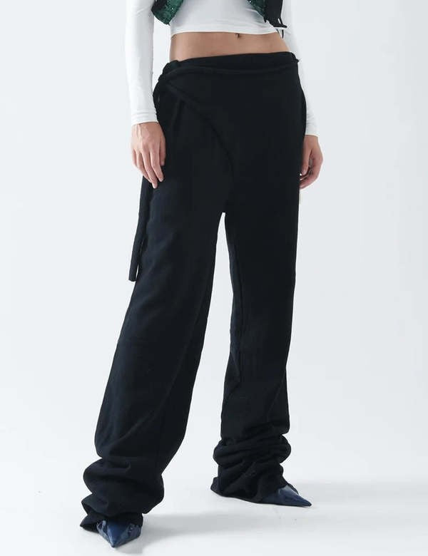 Ottolinger NEW Black Jersey Sweatpants Extra Long Baggy Pants - Size XS - 0106KA