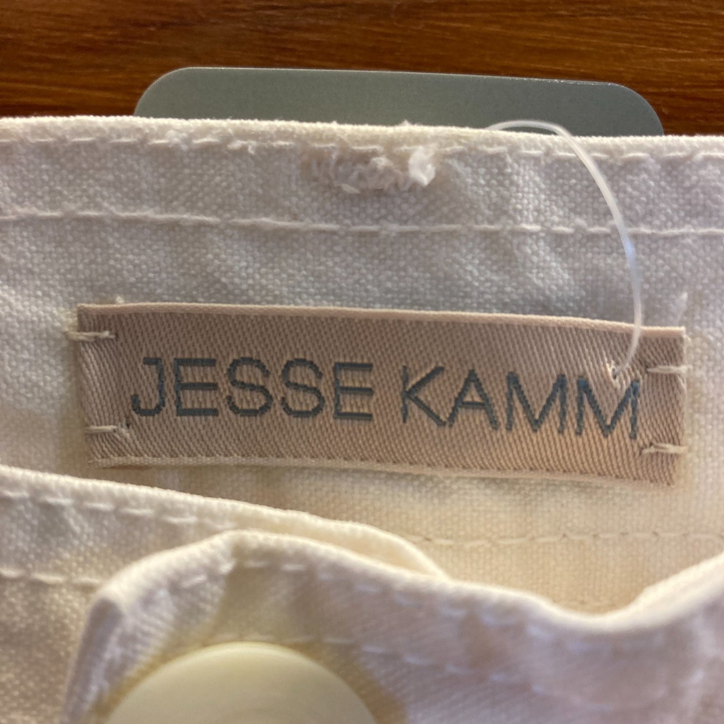 Jesse Kamm Bright White Button Fly Straight Leg Cotton Jeans - Size 8 - 0920PW