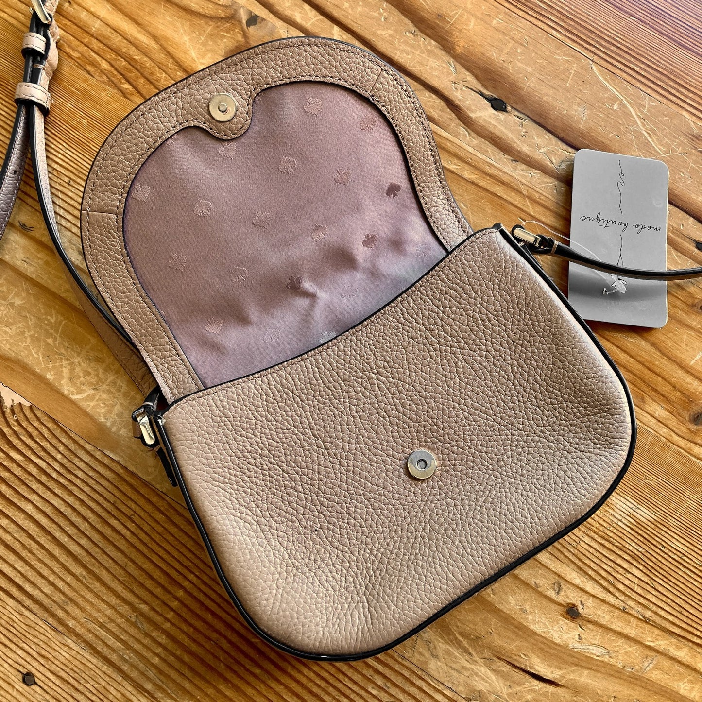 Kate Spade Warn Beige Pebbled Leather Leila Mini Flap Crossbody Bag - 0831HF