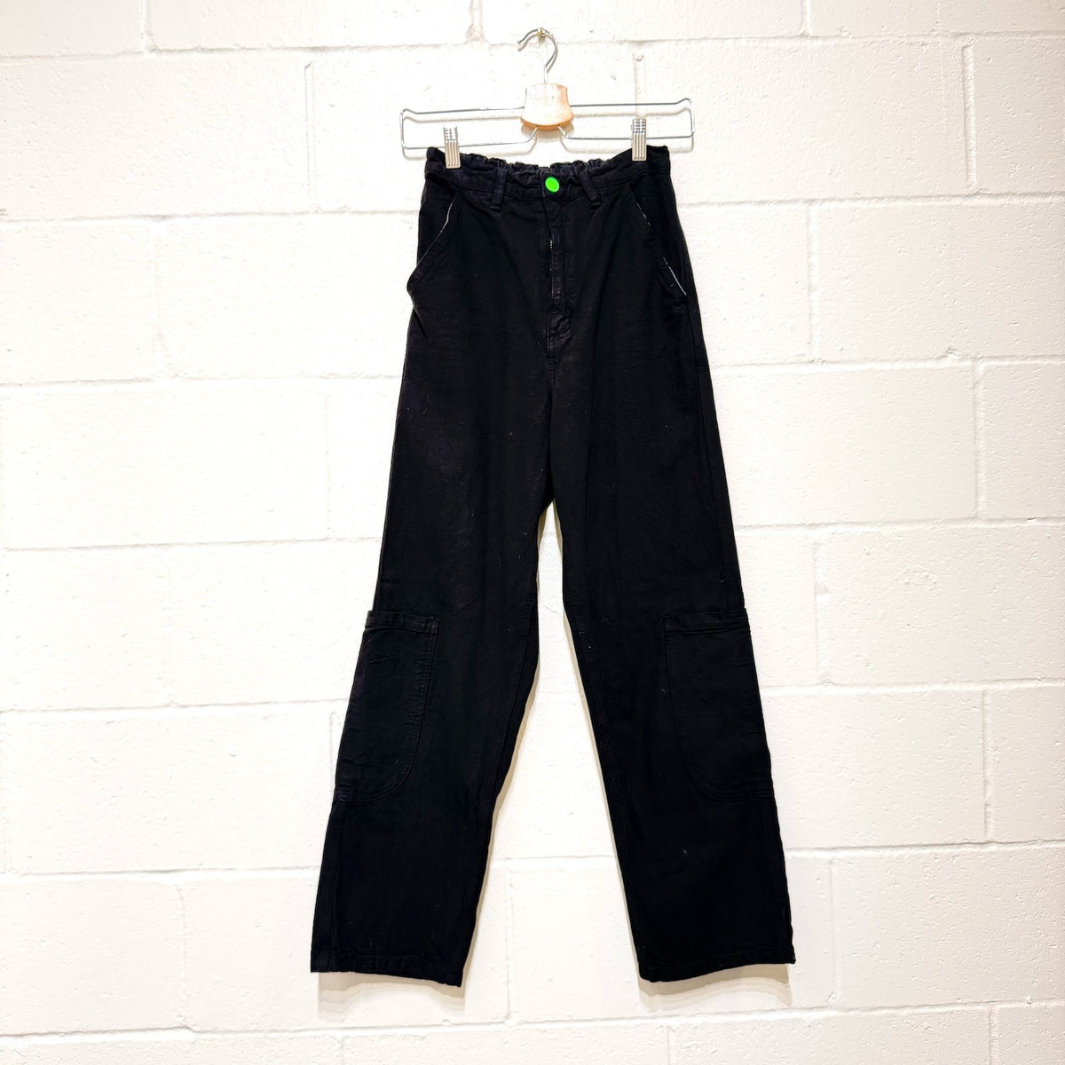Meals Black Heavy Cotton Chef Baggy Fit Utility Cargo Leg Pants- Sz XS - 1201CC