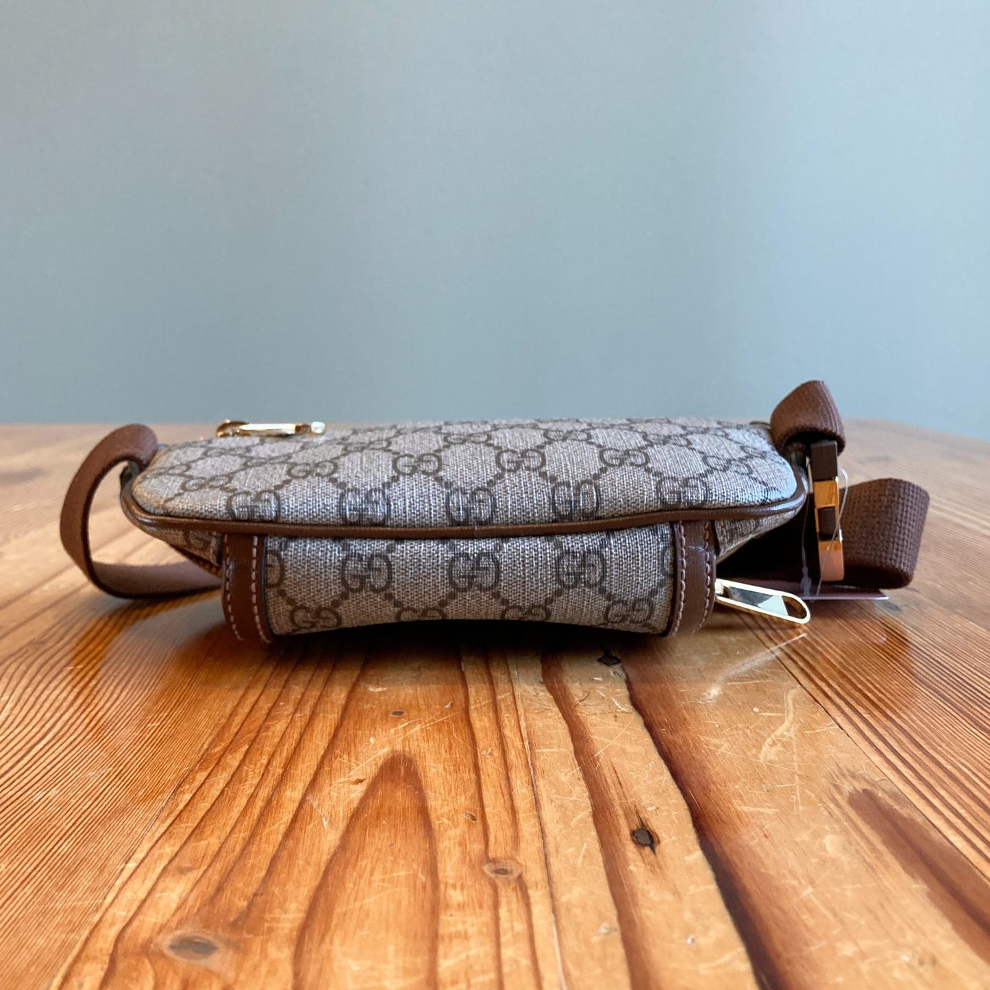 GUCCI Interlocking G Belt Bag GG Supreme/Leather Beige/Brown 682933 0222JL