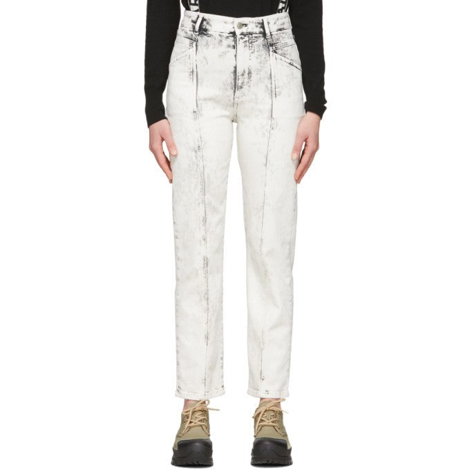 Stella McCartney White Acid Wash Galaxy Seam Front Jeans - Size 25 - 0320HJ
