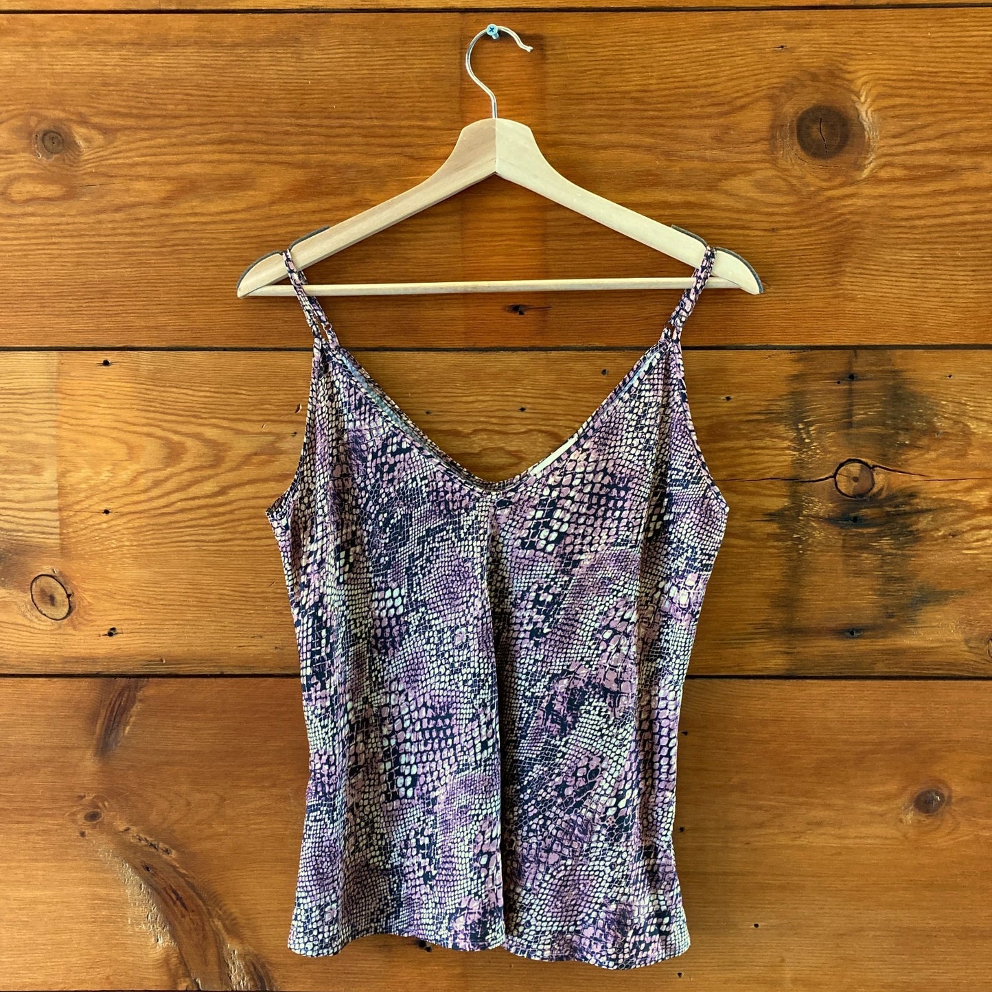 L'Agence Brown Snake Print V-Neck Cami Tank Top - Size M - 1011SC
