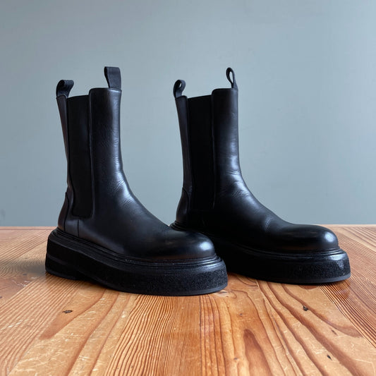 Marsèll Black Zuccone Tronchetto Elast Chelsea Boots - Size 37 / 7 - NEW 1028CD