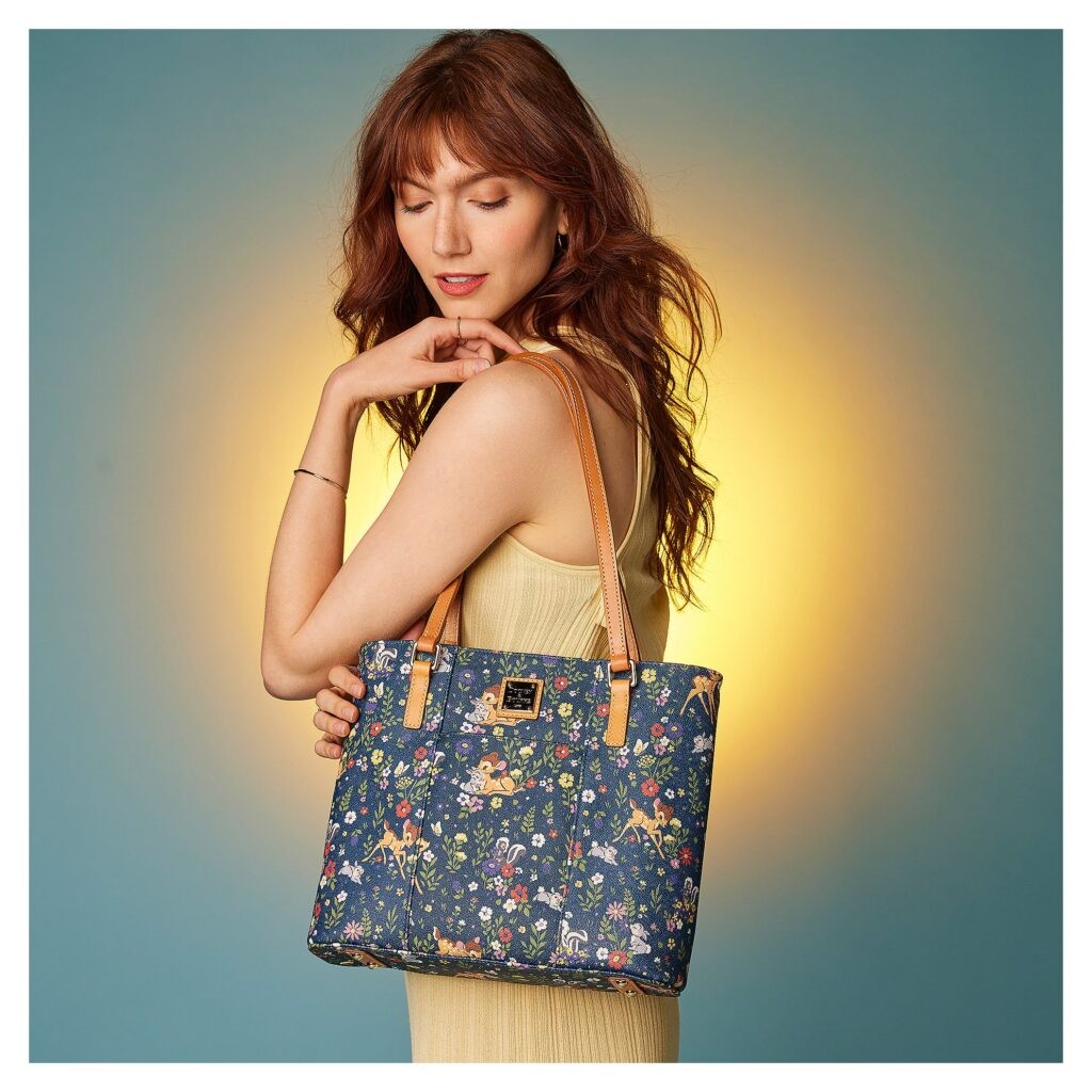 Dooney & Bourke Navy Bambi Thumper Floral Disney Parks Tote Bag Purse 0210AM